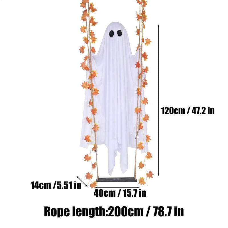 The Swinging Ghost – Halloween Wall Decor, Spooky Hanging Ghost for Haunted House